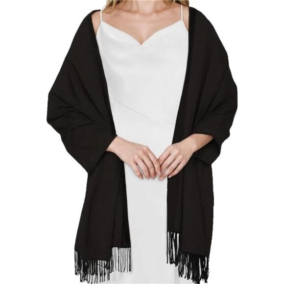 Womens Pashmina Shawl Wrap Soft Evening Wedding Party Scarf Lightweight Warm - Picture 2 of 7